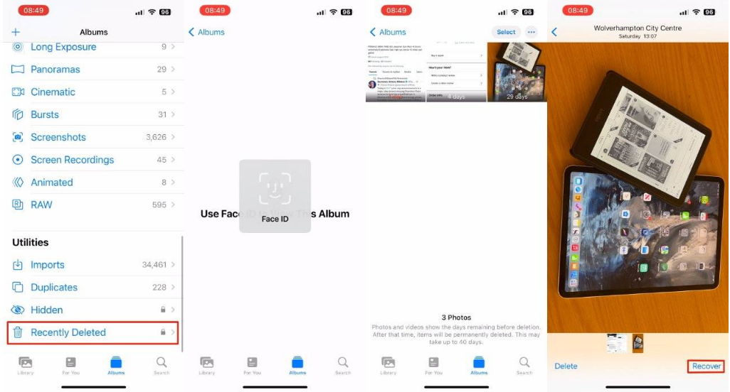 柳河苹果14维修分享 iPhone14 上恢复已删除的照片 