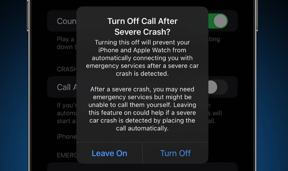 柳河苹果14维修分享 iPhone 14 和 Apple Watch 上关闭崩溃检测 